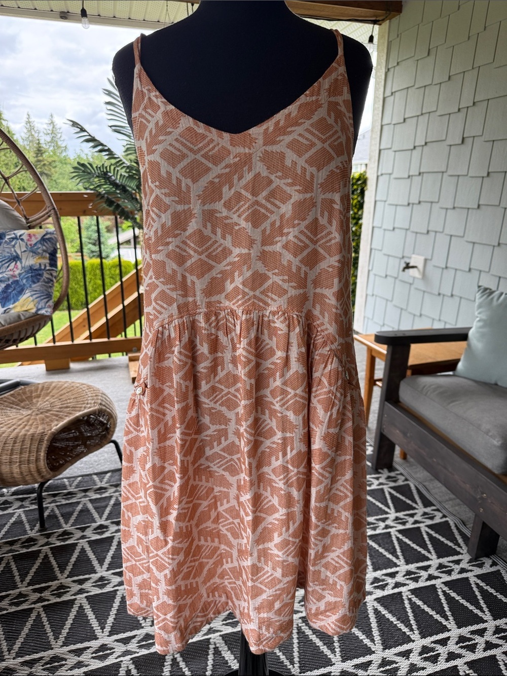 Haris Cotton | Embroidered Linen Spaghetti Strap Dress